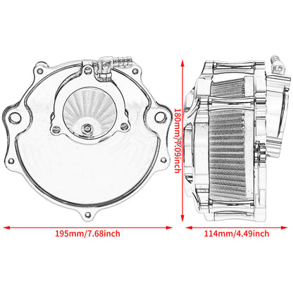 AF005509 HCmotorku Stripe Style CNC Air Cleaner Red Intake for Harley Touring CVO & Softail 2023-2025 Size