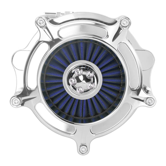 AF005909 mactions Stripe Style CNC Air Cleaner Blue Intake for Harley Touring CVO 