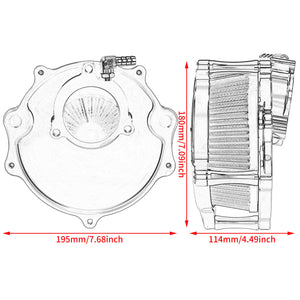 AF005909 mactions Stripe Style CNC Air Cleaner Blue Intake for Harley Touring CVO road glide - size
