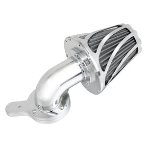 AF008907 HCmotorku Chrome Housing Gray Intake Air Cleaner Filter Kit for Harley Dyna Softail Touring Trike