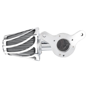 AF008907 HCmotorku Chrome Housing Gray Intake Air Cleaner Filter Kit for Harley Dyna Softail Touring Trike