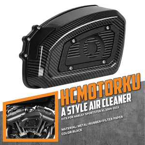 Air Cleaner System Carbon Look & Red Intake Sportster '04-'22 XL - Black | HCmotorku