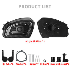 Air Cleaner System Carbon Look & Red Intake Sportster '04-'22 XL - Black | HCmotorku