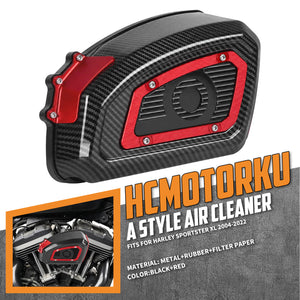 Air Cleaner System Carbon Look & Red Detail Sportster '04-'22 XL | HCmotorku