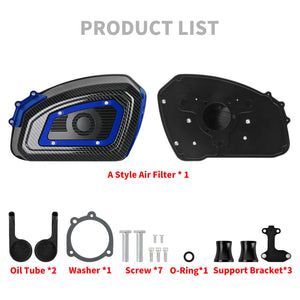 Air Cleaner System Carbon Look & Red Intake Sportster '04-'22 XL - Blue | HCmotorku