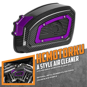 Air Cleaner System Carbon Look & Red Intake Sportster '04-'22 XL - Purple | HCmotorku