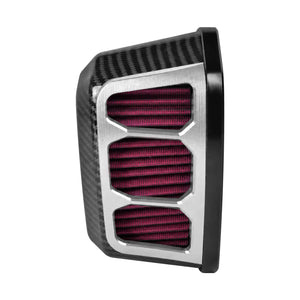 Air Cleaner System Carbon Look & Red Filter Element Sportster '04-'22 XL - Silver | HCmotorku