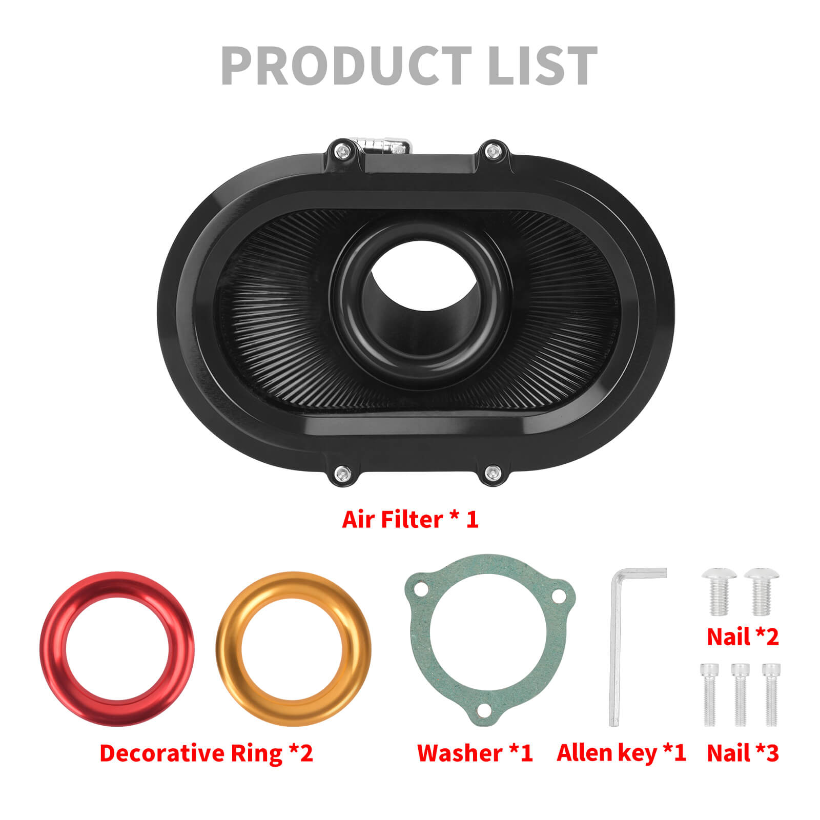 AF009801_HCmotorku_High-Flow Air Cleaner Intake System-Black Housing for Harley Touring CVO Road Glide Street Glide '23-'25 Softail 2025 Product List