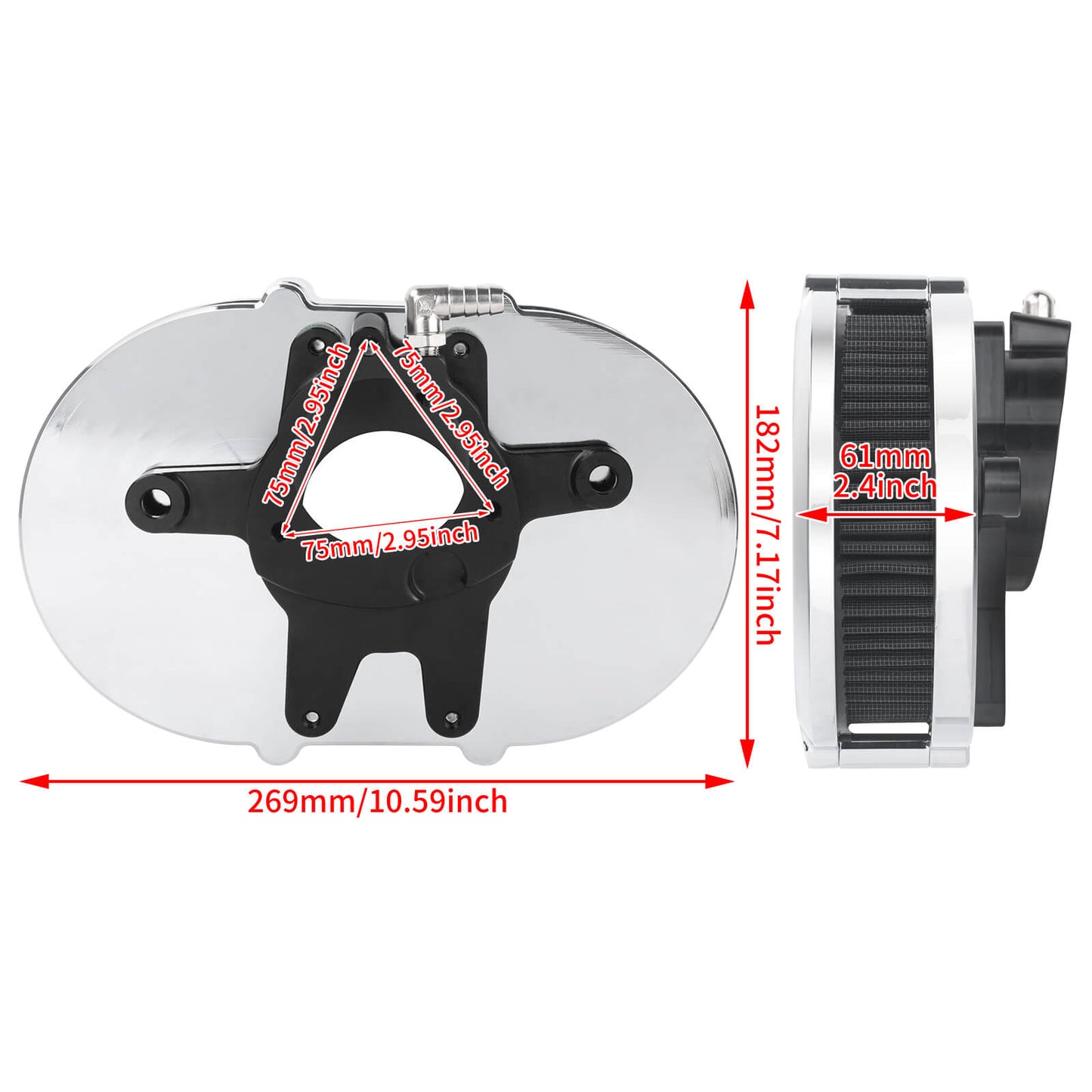 AF009802_HCmotorku_High-Flow Air Cleaner Intake System-Chrome Housing for Harley Touring CVO Road Glide Street Glide '23-'25 Softail 2025