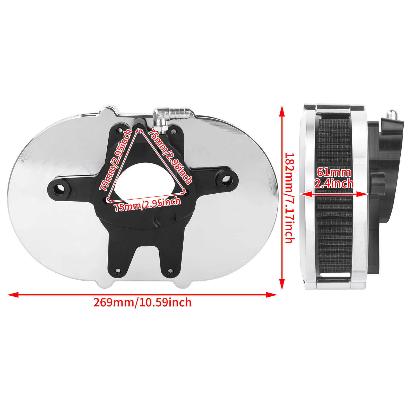 AF009802_HCmotorku_High-Flow Air Cleaner Intake System-Chrome Housing for Harley Touring CVO Road Glide Street Glide '23-'25 Softail 2025