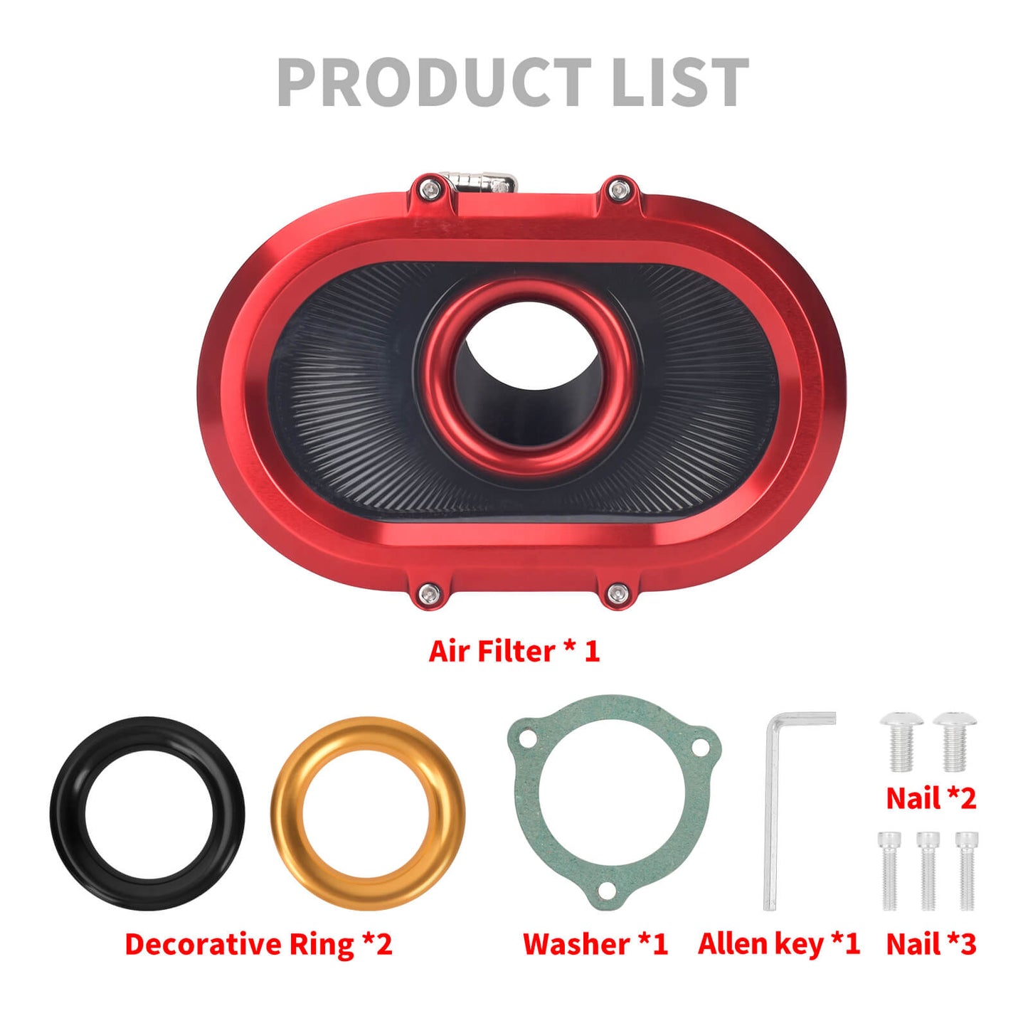 AF009803_HCmotorku_High-Flow Air Cleaner Intake System-Red Housing for Harley Touring CVO Road Glide Street Glide '23-'25 Softail 2025 Product List