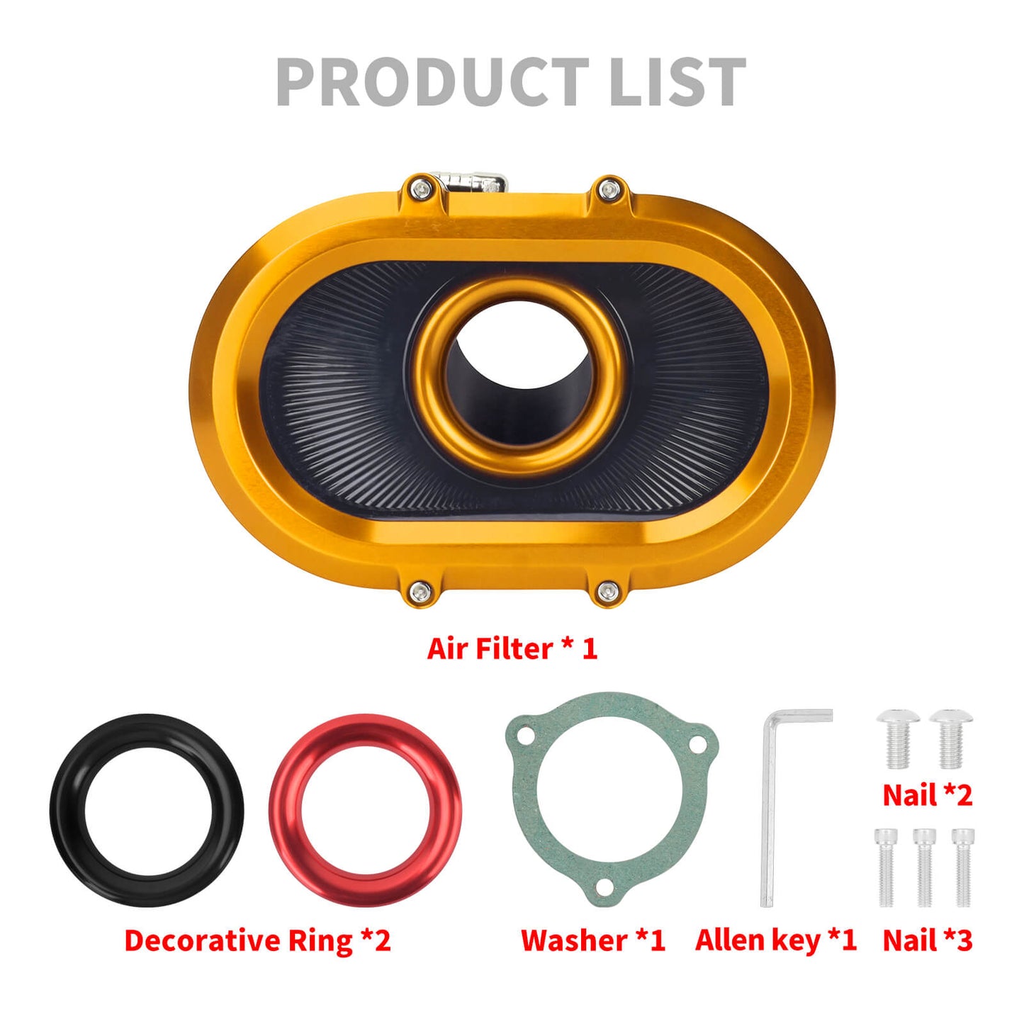 AF009804_HCmotorku_High-Flow Air Cleaner Intake System-Golden Housing for Harley Touring CVO Road Glide Street Glide '23-'25 Softail 2025 Product List