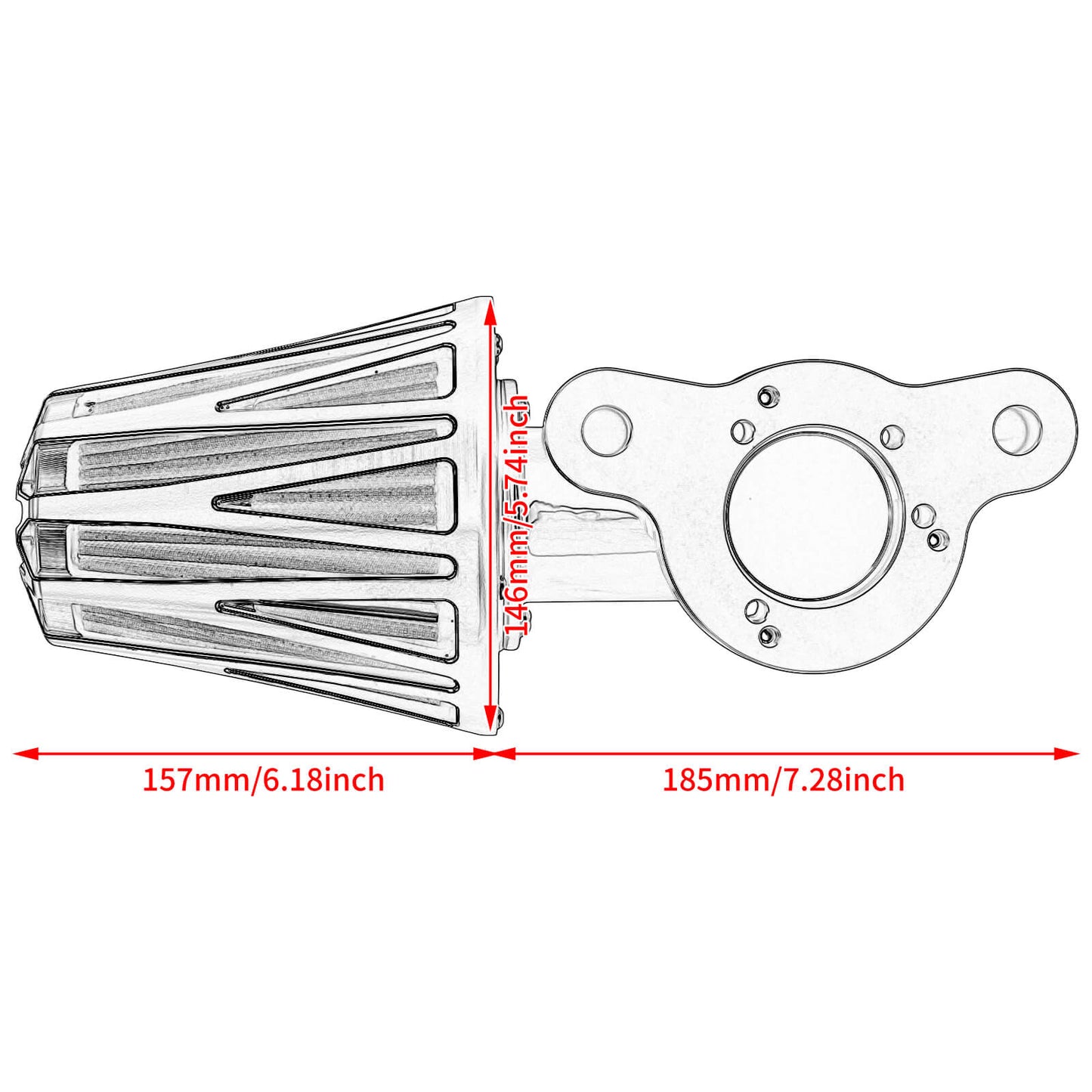 AF0099_HCmotorku_Red Filter Air Cleaner Filter for Harley Sportster XL ‘04-’22 Size