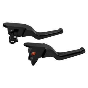 BA000301 HCmotorku Black Ergonomic Aluminum Brake and Cable Clutch Levers for Harley Touring ‘08-’13