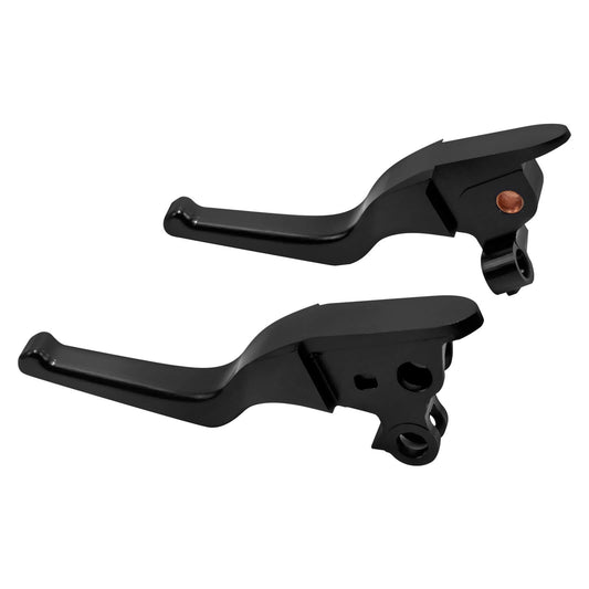 BA000301 HCmotorku Black Ergonomic Aluminum Brake and Cable Clutch Levers for Harley Touring ‘08-’13