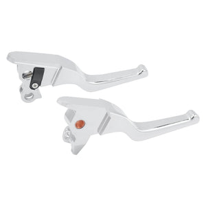 BA000302 HCmotorku Chrome Ergonomic Aluminum Brake and Cable Clutch Levers for Harley Touring ‘08-’13