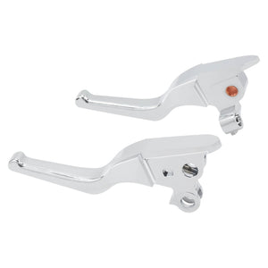 BA000302 HCmotorku Chrome Ergonomic Aluminum Brake and Cable Clutch Levers for Harley Touring ‘08-’13