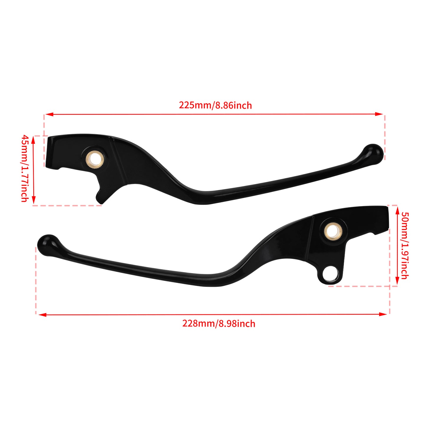 BA000701 HCmotorku Black Motorcycle Brake Cruth Levers for Indian Sixty Bobber Rough ‘18-’23 Size