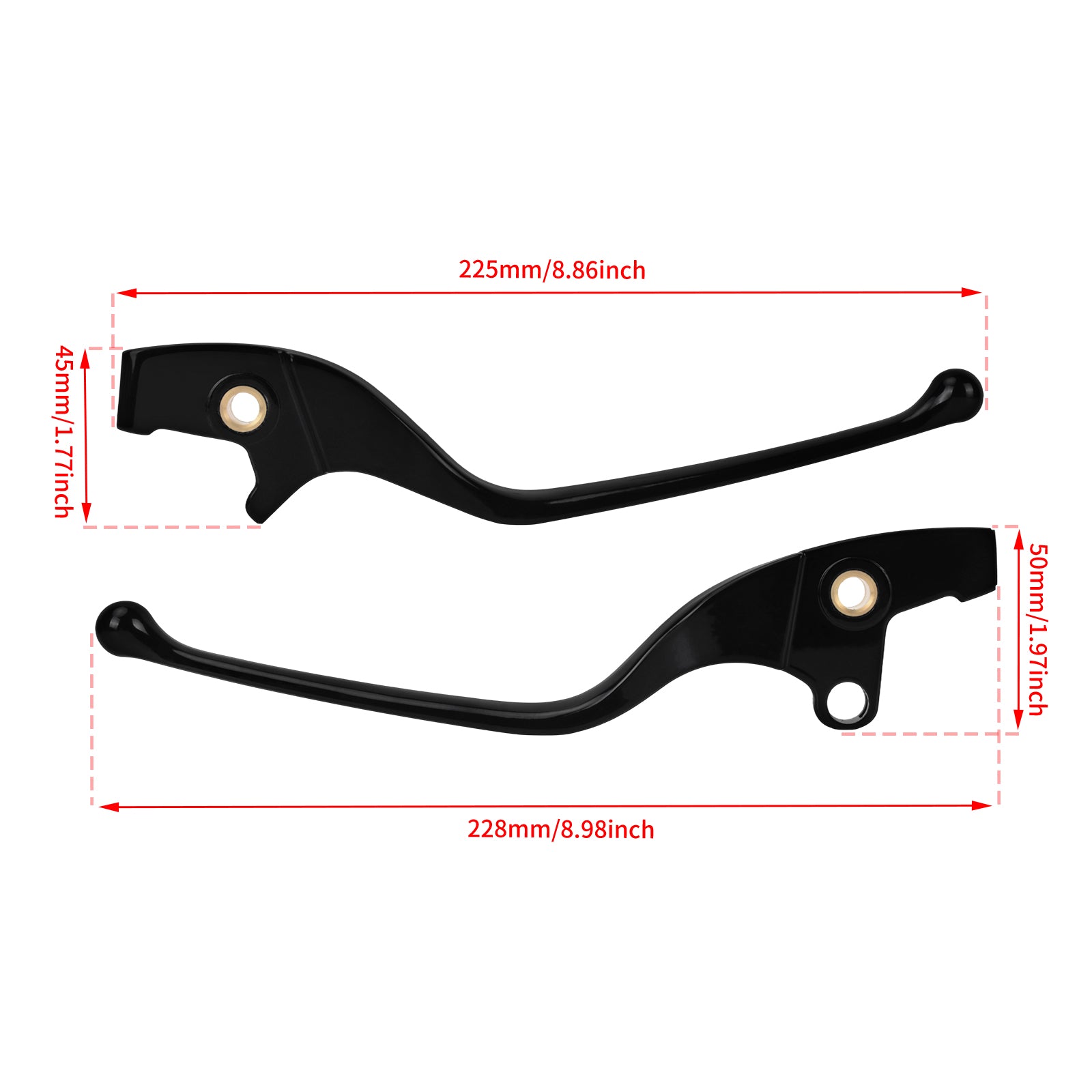 BA000701 HCmotorku Black Motorcycle Brake Cruth Levers for Indian Sixty Bobber Rough ‘18-’23 Size