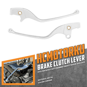 BA000702 HCmotorku Chrome Motorcycle Brake Cruth Levers for Indian Sixty Bobber Rough ‘18-’23