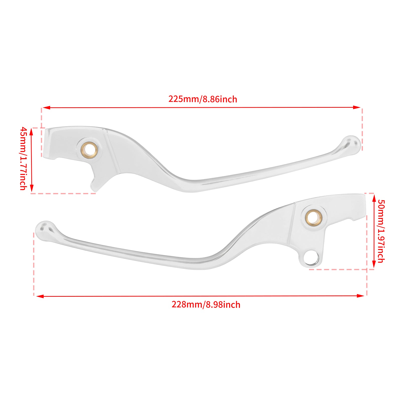 BA000702 HCmotorku Chrome Motorcycle Brake Cruth Levers for Indian Sixty Bobber Rough ‘18-’23 Size