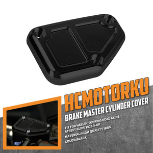 BA001301 HCmotorku Black Heavy-Duty Front Brake Master Cylinder Cover for Harley Street Road Glide ‘23-’25