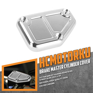 BA001302 HCmotorku Chrome Heavy-Duty Front Brake Master Cylinder Cover for Harley Street Road Glide ‘23-’25