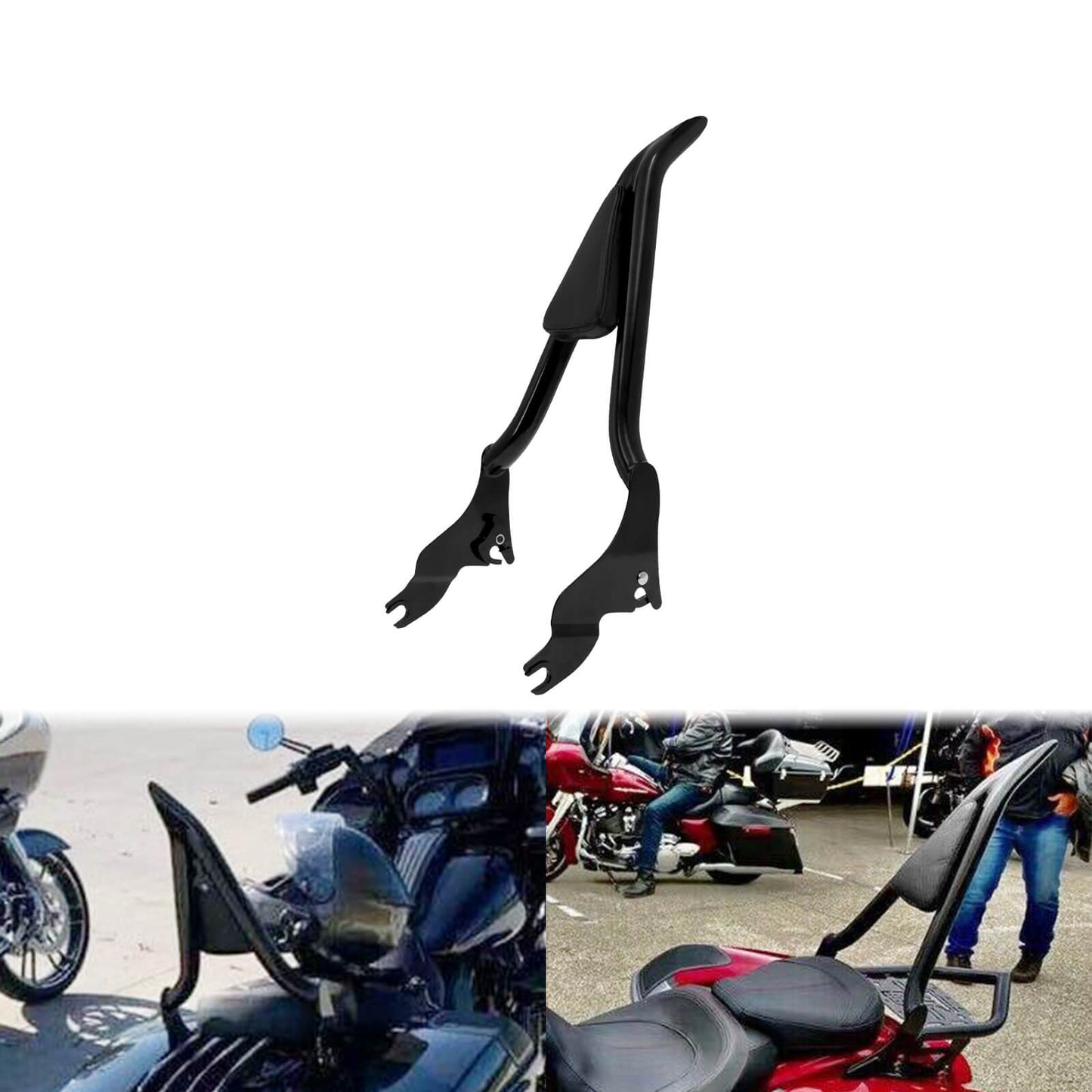 22" Detachable Passenger Backrest Sissy Bar For Harley Touring 2009-2023 | HCmotorku