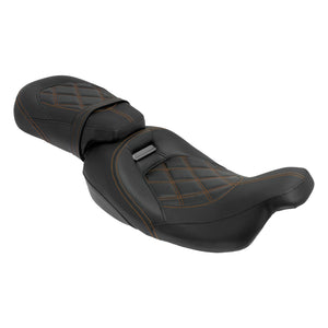 Low Profile Rider And Passenger Seat Orange Fit Harley Touring 2009-2023 | HCmotorku