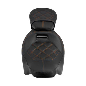 Low Profile Rider And Passenger Seat Orange Fit Harley Touring 2009-2023 | HCmotorku