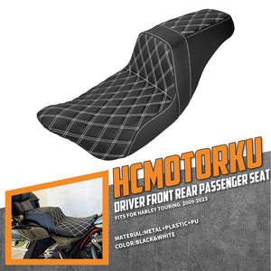 CB013312 hcmotorku Rider Passenger Two Up Seat Gel Seat White For Harley