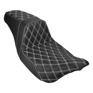CB013312 hcmotorku Rider Passenger Two Up Seat Gel Seat White For Harley Touring