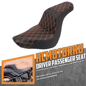 CB013405 HCMOTORKU Step-Up Gel Seat Driver Passenger Seat Orange For Harley