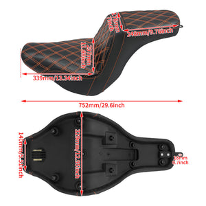 CB013405 HCMOTORKU Step-Up Gel Seat Driver Passenger Seat Orange For Harley - size