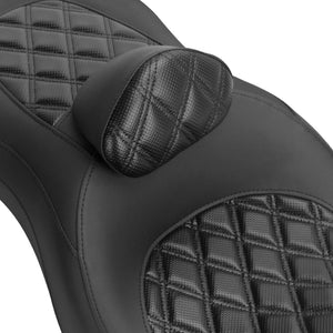 Step Up Driver Passanger Seat with Backrest Diamond Black Fit Harley Low Rider S 2018-2024 | HCmotorku