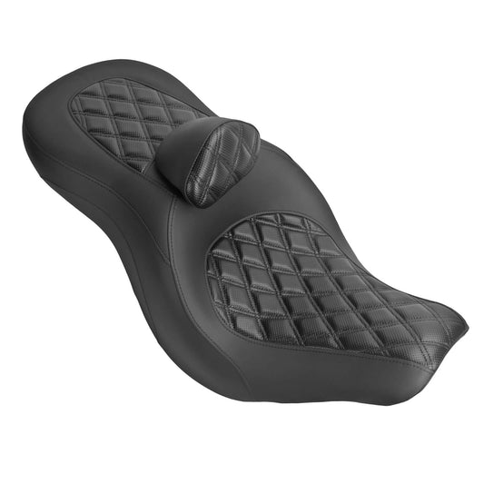 Step Up Driver Passanger Seat with Backrest Diamond Black Fit For Harley Low Rider S 2018-2024 | HCmotorku