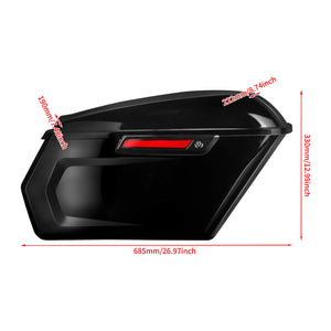 CB013601_HCmotorku_Motorcycle Saddlebags Gloss Black-Black Latch for Harley Touring ‘14-’23 Electra Glide Road King Road Glide