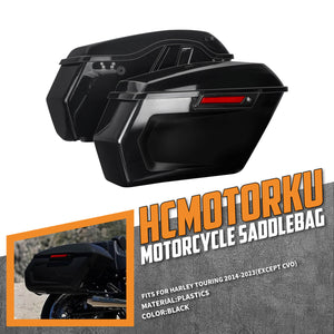 CB013601_HCmotorku_Motorcycle Saddlebags Gloss Black-Black Latch for Harley Touring ‘14-’23 Electra Glide Road King Road Glide Insatllation