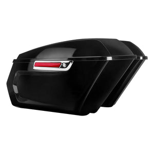 CB013602_HCmotorku_Motorcycle Saddlebags Gloss Black-Chrome Latch for Harley Touring ‘14-’23 Electra Glide Road King Road Glide