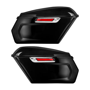 CB013602_HCmotorku_Motorcycle Saddlebags Gloss Black-Chrome Latch for Harley Touring ‘14-’23 Electra Glide Road King Road Glide