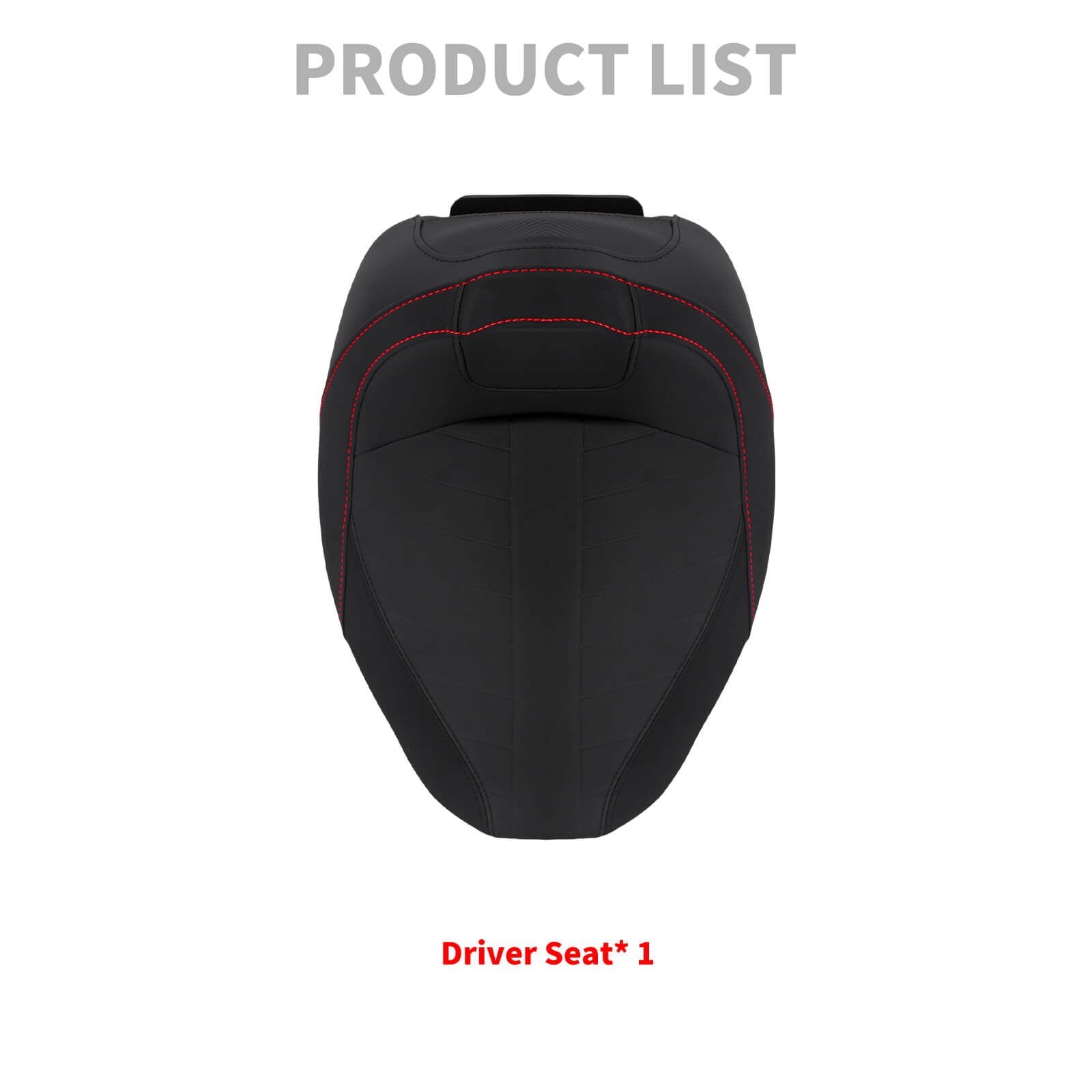 CB016401 hcmotorku Sport Design Solo Seat with Red Stitching for harley touring road glide