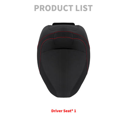 CB016401 hcmotorku Sport Design Solo Seat with Red Stitching for harley touring road glide