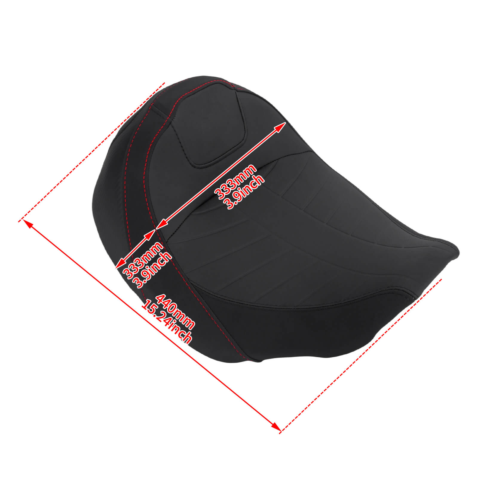 CB016401 hcmotorku Sport Design Solo Seat with Red Stitching for harley touring - size