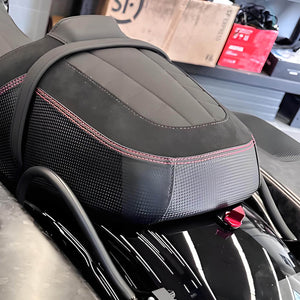 CB016501 hcmotorku Rear Passenger Pillion Seat Red Stitching for harley 2023 touring