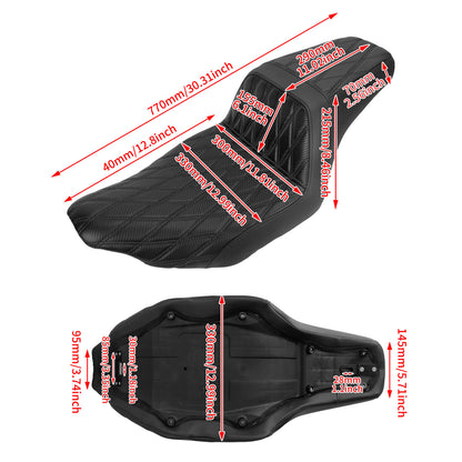 Driver Passenger Two-Up Seat Black For Harley Touring 2024-UP | HCmotorku