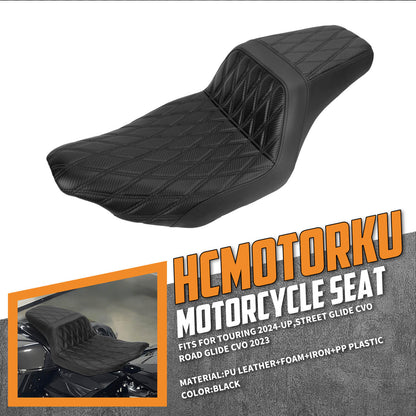 Driver Passenger Two-Up Seat Black For Harley Touring 2024-UP | HCmotorku