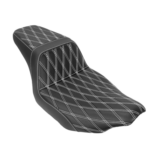 Driver Passenger Two-Up Seat White Stitching For Harley Touring 2024-UP | HCmotorku