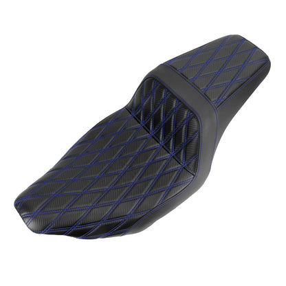 Driver Passenger Two-Up Seat Blue Stitching For Harley Touring 2024-UP | HCmotorku