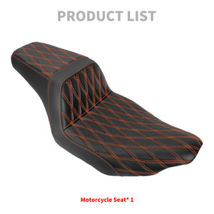 Driver Passenger Two-Up Seat Orange Stitching For Harley Touring 2024-UP | HCmotorku