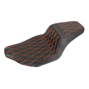 Driver Passenger Two-Up Seat Orange Stitching For Harley Touring 2024-UP | HCmotorku